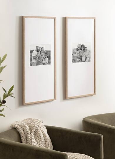 Kate and Laurel Gallery 14" x 30" Photo Frames 8" x 10" with Mat